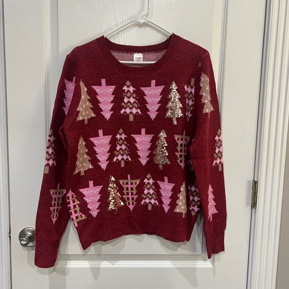 Holiday Time Red and Pink Tree Sweater Size: Large (NWT!!!) - Picture 3 of 6